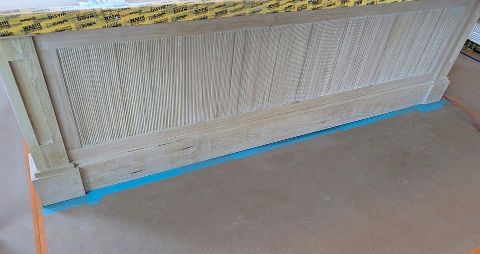 BEFORE PHOTO In Preparation Kitchen Island Refinishing Repaint Conversion Varnish
