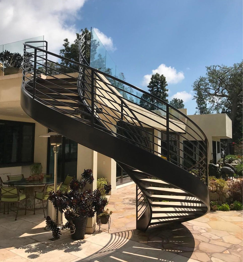 Custom Exterior Spiral Staircases for your Southern California Home by Isaac's Ironworks License #639298 - Orange County Custom Steel Fabricator Since 1989 near Los Angeles County, Orange County, San Diego County, Riverside County, San Bernardino County, Santa Barbara County, Ventura County, Palos Verdes, Calabasas, Encino, Beverly Hills, West Los Angeles, Santa Monica, West Los Angeles, Bel Air, Culver City, North Hollywood, Agoura Hills, Altadena, Arcadia, Arleta, Bel Air, Bel Air Estates, Bell Canyon, Beverly Glen, Beverly Hills, Brentwood, Burbank. Call: 818-873-5808