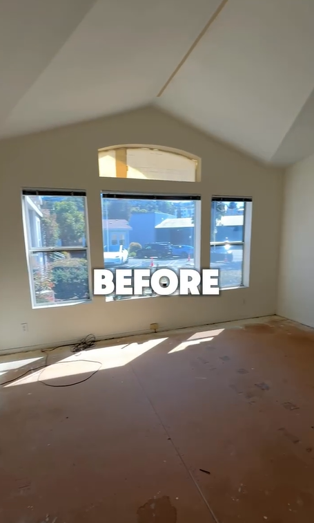 BEFORE PHOTO Living Room Vinyl Flooring Installation ELITE Floor Covering WEST LOS ANGELES Full-Service Luxury Flooring Sales, Refinishing, and Installation Company Local Southern California Residential Homes