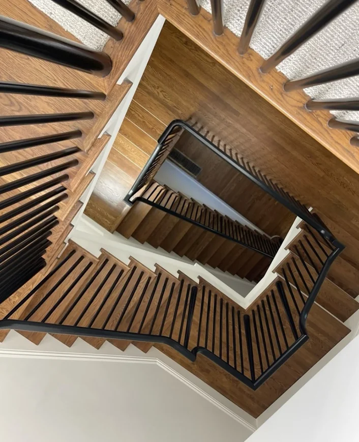 AFTER PHOTO 94920 BELVEDERE Interior Stair Well Baluesters Painting Company in Marin County - Bay Area Painting Masters in Northern CA ☎️ 415-767-1616