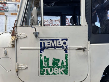 Featured Client: TEMBO TUSK Land Cruiser Service Car Hand-Painted Vehicle Signs Los Angeles Trade Tech Sign Alumni Hand-Painted Sign Artist Alex Kurakake Smart Alex Hand-Painted Signs ANAHEIM 92801 Hand-Painted Sign Company Orange County Southern California Sign Painting Workshops