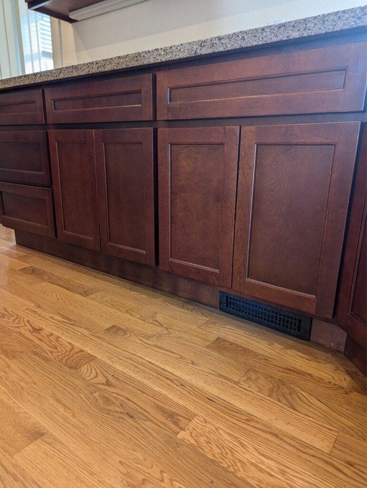 Another BEFORE PHOTO Look of Client's Kitchen Cabinet Doors in his Redwood City, California Home. Five Star Kitchen Cabinet Touch Up Restoration Yelp Review from Herman S. for The Kitchen Cabinet Refinish Masters by Alex Rodriguez - Bay Area's Premier and Trusted Kitchen Cabinet Refinishing & Painting Partner in Alameda, Blackhawk, San Francisco. We serve Homeowners, General Contractors, Property Managers, Interior Designers, Realtors, Hotels, and many more in and around Danville, San Leandro, Alamo, Berkeley, Lafayette, Oakland, Walnut Creek, Palo Alto, Fremont, Pleasanton, Hillsborough, Woodside, Santa Clara, Orinda, San Mateo, San Ramon, Saratoga, Hidden Hills, Los Gatos, Palos Verdes, Piedmont and other surrounding nearby cities in Northern California. Call: 510-880-1048