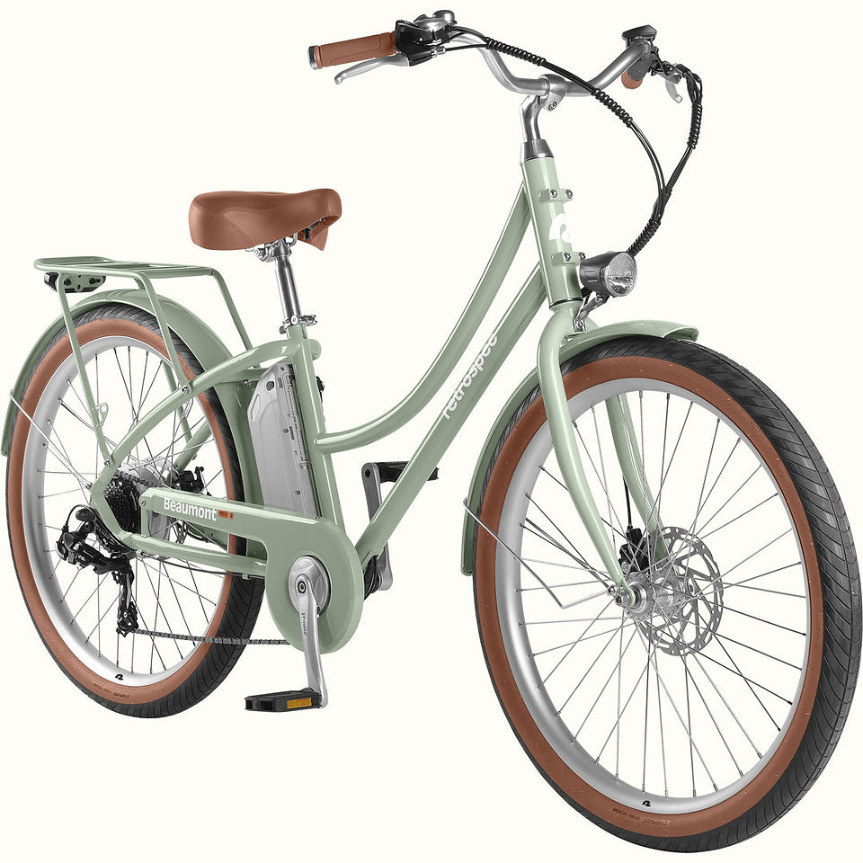 Color - Mint: RETROSPEC® Beaumont Rev 2 City Electric Bike - Step Through. West Los Angeles Bicycle Services Shop. RETROSPEC® E-Bikes Authorized Dealer. Full Service Local E-Bikes, Bikes, Rad Wagons, Adult Trikes, and Kids Bikes Sales, Rentals, Tune-Ups, Repair, Maintenance, and Assembly Services Shop near Marina del Rey, Santa Monica, Playa Vista, Beverly Hills, Venice Beach, UCLA, Culver City, Playa del Rey, Westside, Venice, Calabasas, Brentwood 90066. Call: 310-694-5934