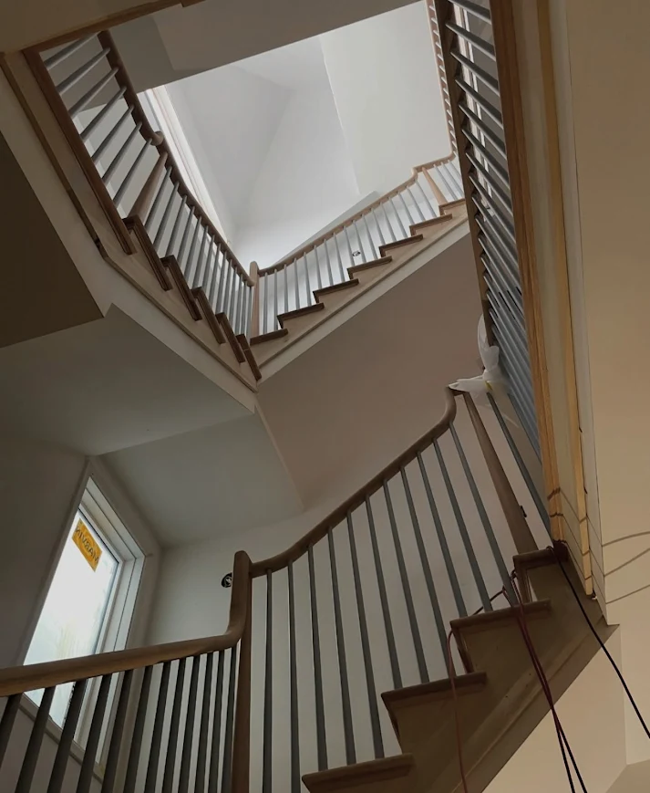 BEFORE PHOTO 94920 BELVEDERE Interior Stair Well Baluesters Painting Company in Marin County - Bay Area Painting Masters in Northern CA ☎️ 415-767-1616