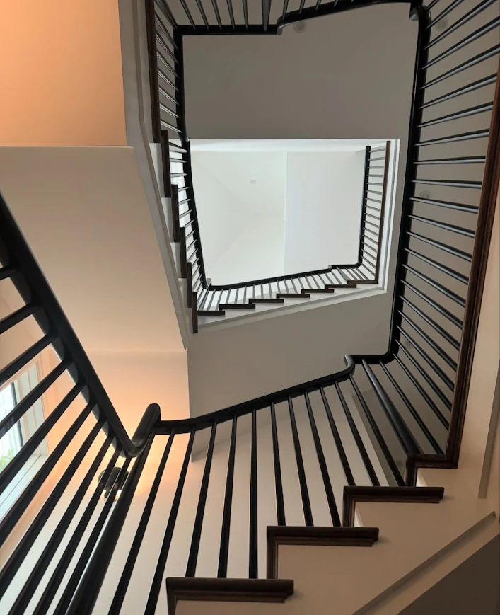 AFTER PHOTO 94920 BELVEDERE Interior Stair Well Baluesters Painting Company in Marin County - Bay Area Painting Masters in Northern CA ☎️ 415-767-1616