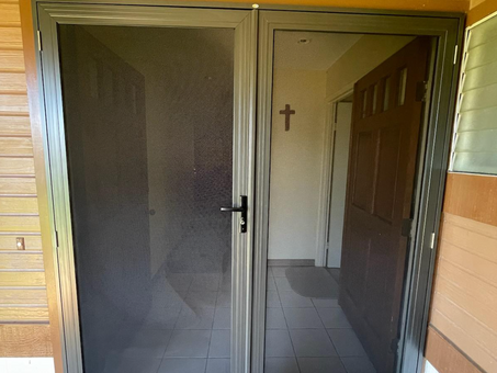 Newly Installed CRIMSAFE® FRENCH DOORS by HOLOHOLO Screens OAHU 808-374-5433