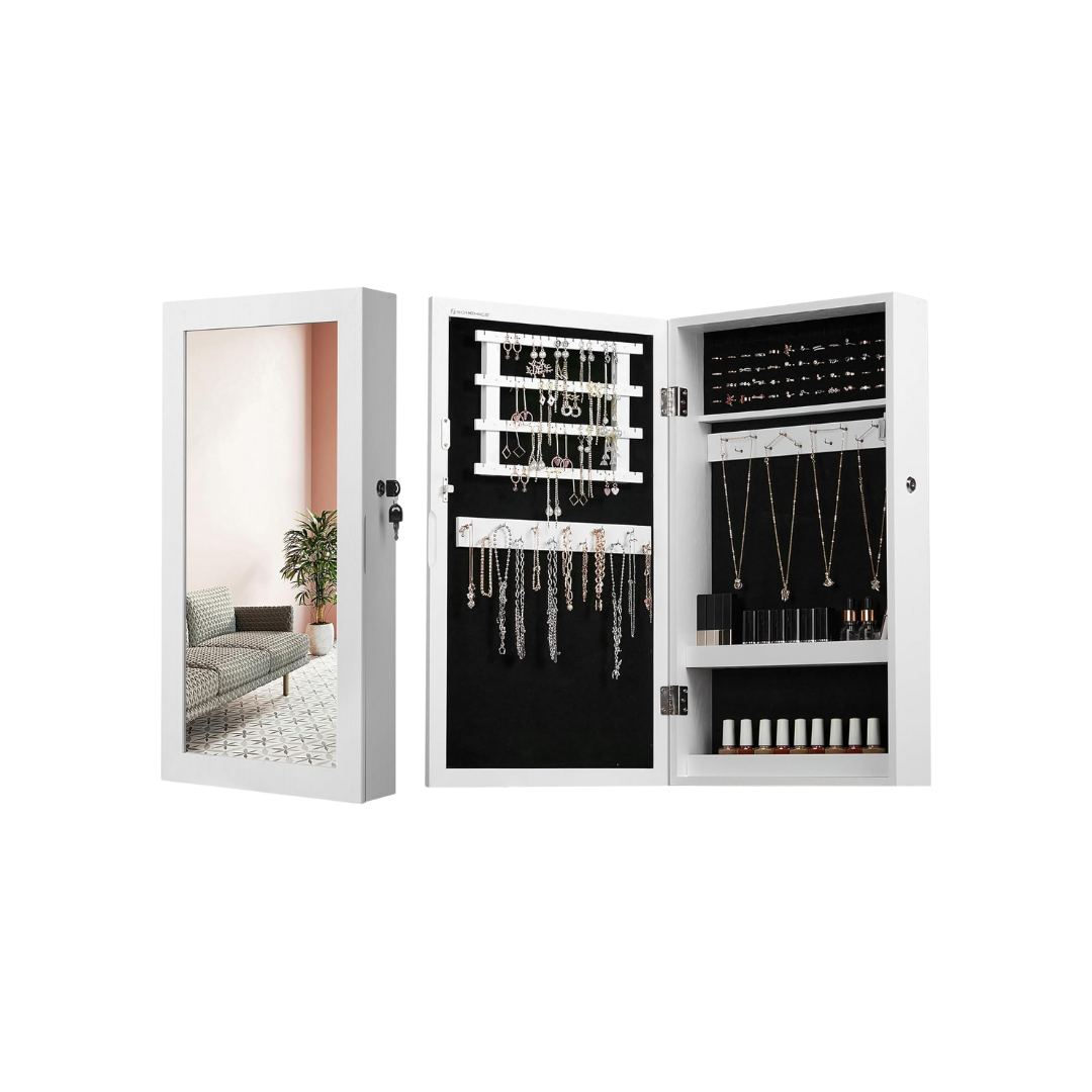 Wall Jewelry Cabinet w/ Mirror