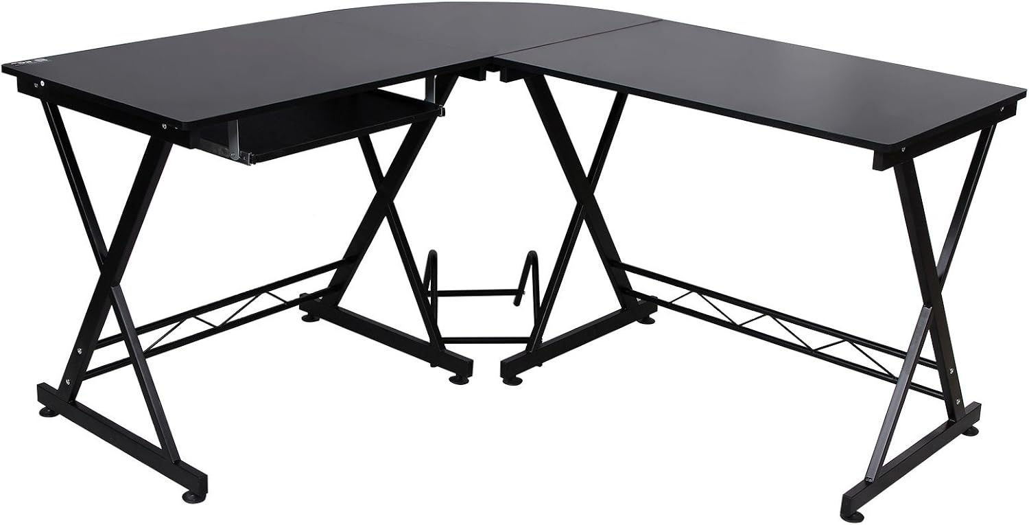 Black L-shaped Corner Desk