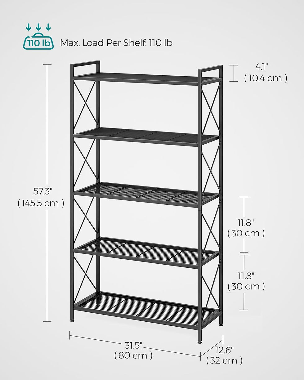 Black X Side Frame Shelf