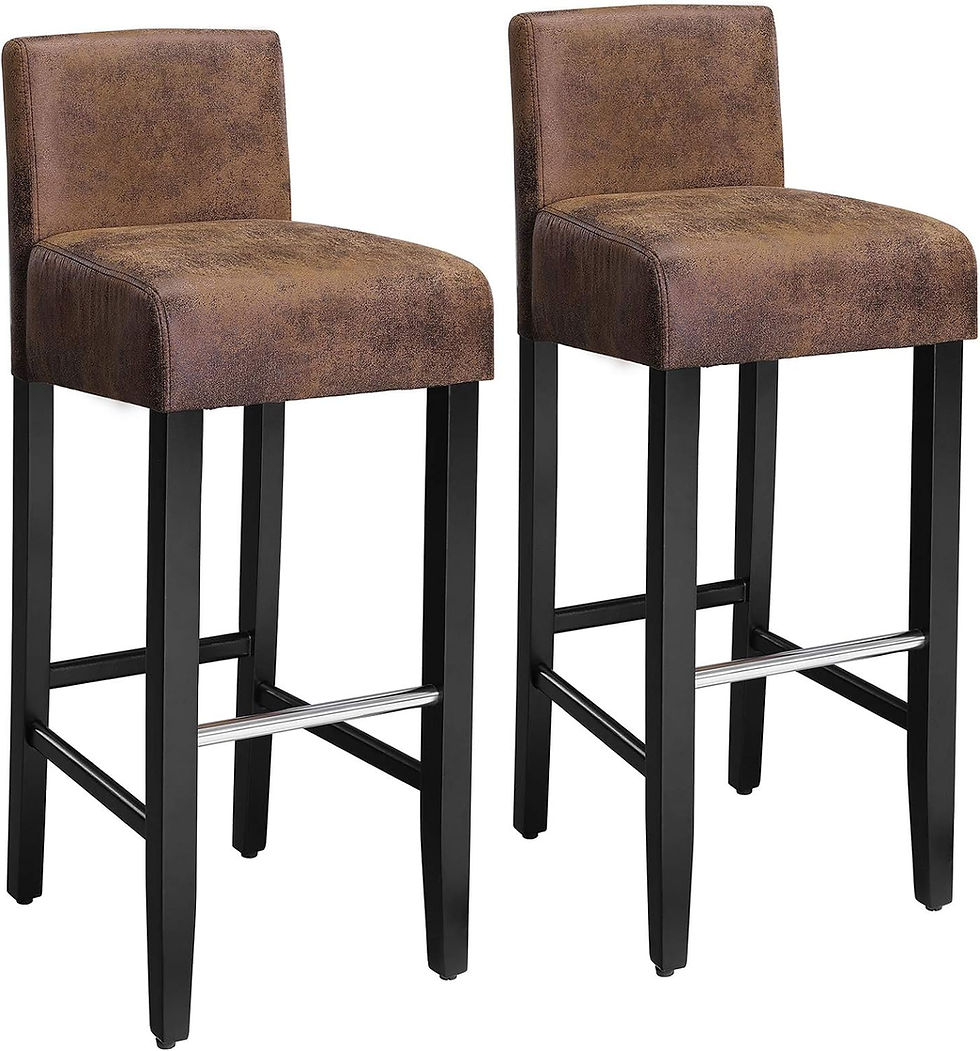 Brown 2pc Padded Back Bar Stools Set