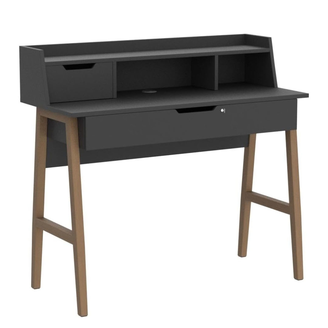 Black Mini Hutch Work Desk