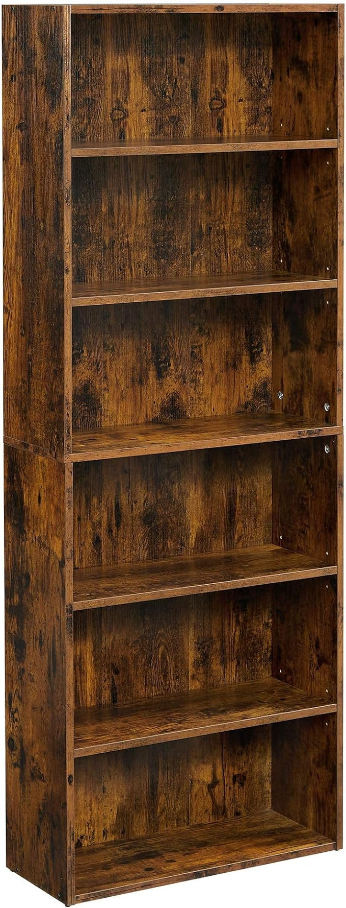Rustic Brown Industrial Bookcase