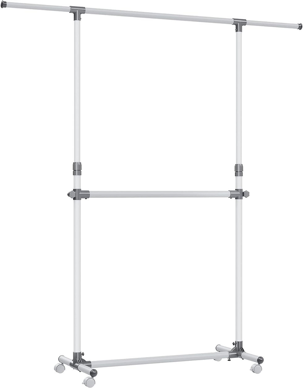 White Double Bar Clothes Rack
