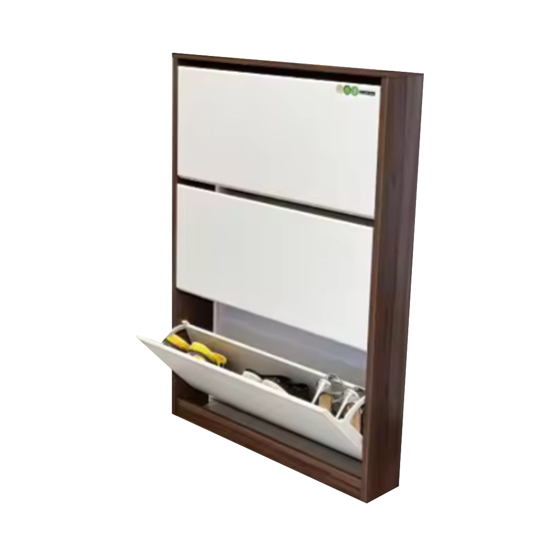 Cass Walnut/White Double Shoe Cabinet