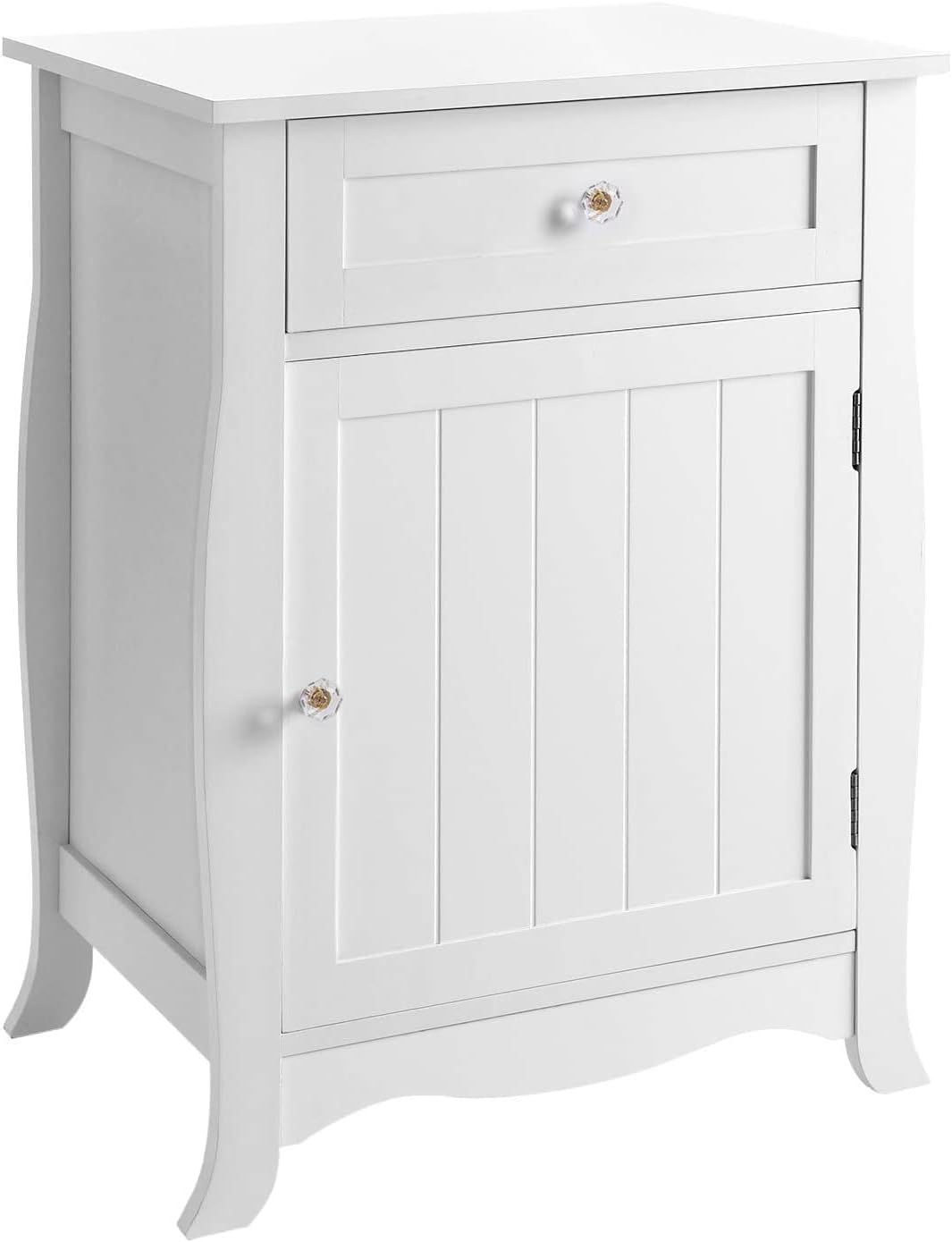 White Clear Handle Floor Cabinet