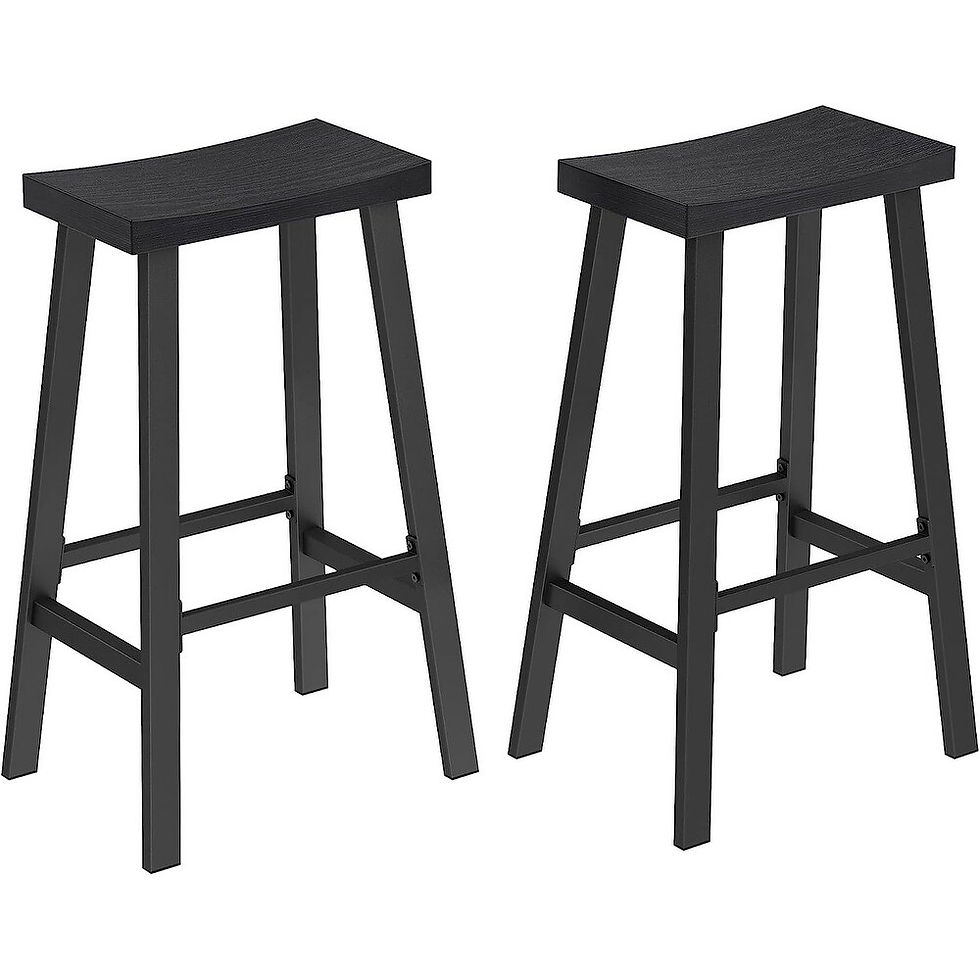 Black 2pc Counter Height Bar Stools Set