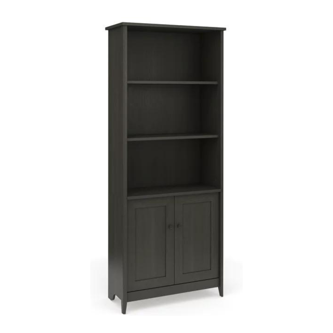 Black 3-tier Shelf with Bottom Cabinet