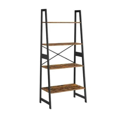 Rustic Brown X Bar Ladder Shelf
