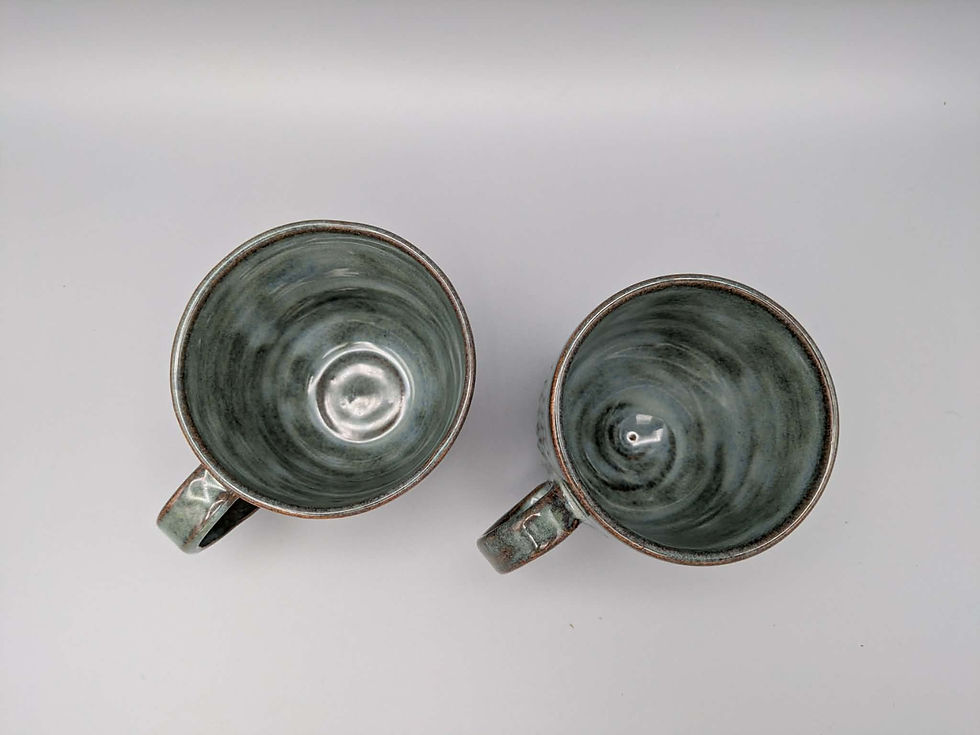 Tasse artisanale en céramique bleu sarcelle, modèle sarcelle, émail alimentaire, faite main à l'atel