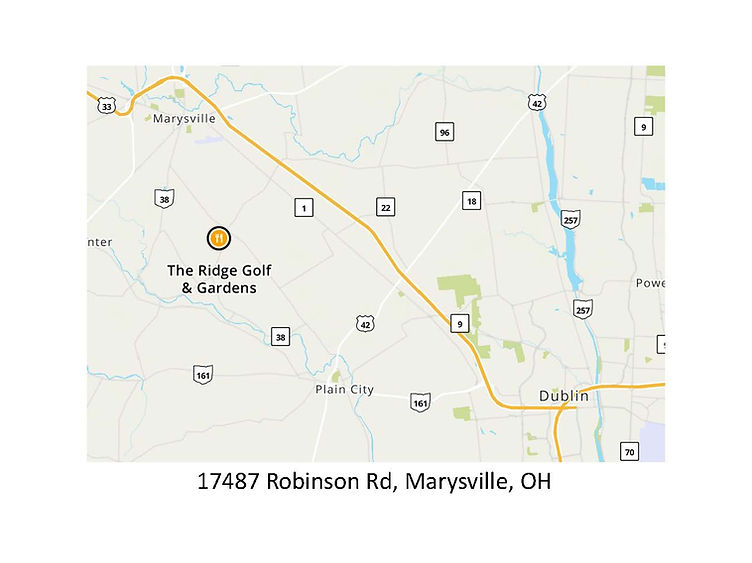 The map to The Ridge Golf and Gardens in Marysville