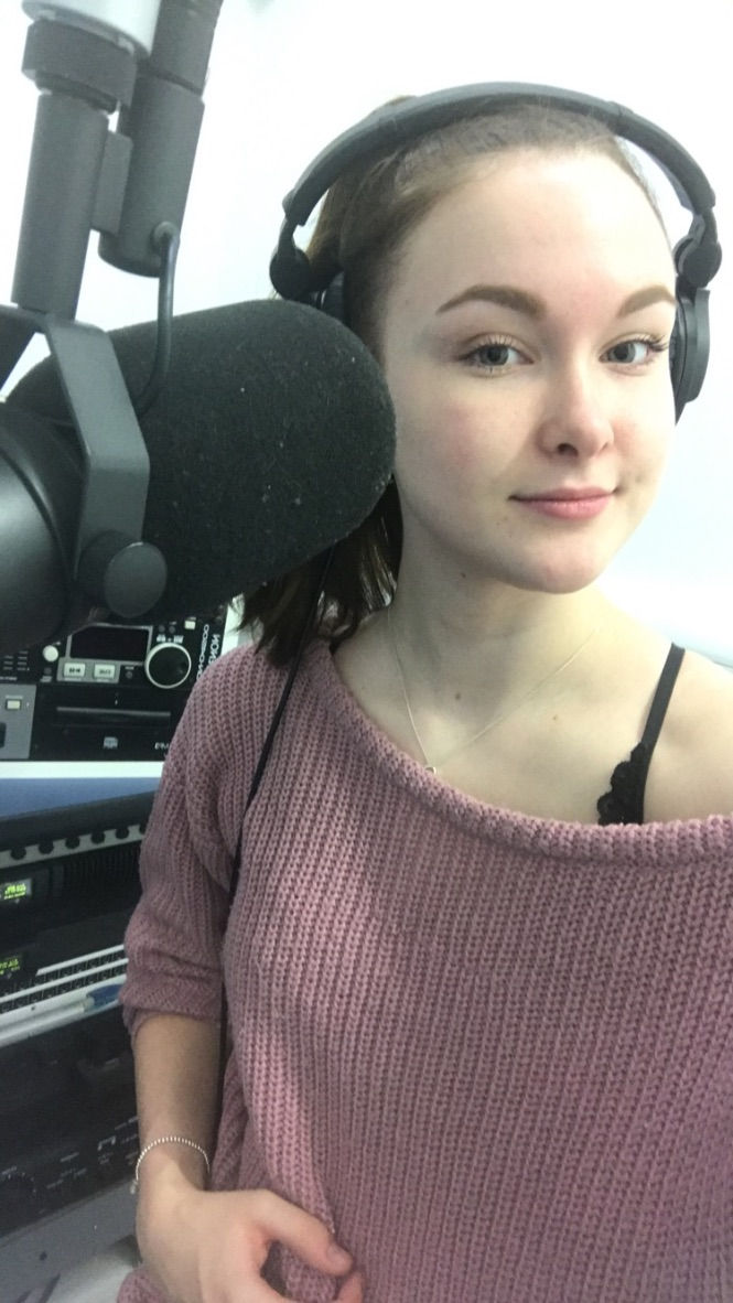 Recording a podcast in the studio