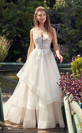 ★GANISONG★ Bridal Layerd Wedding Cake Dress_white Leslie | EK1456 – Eddy K Wedding Dress Designer