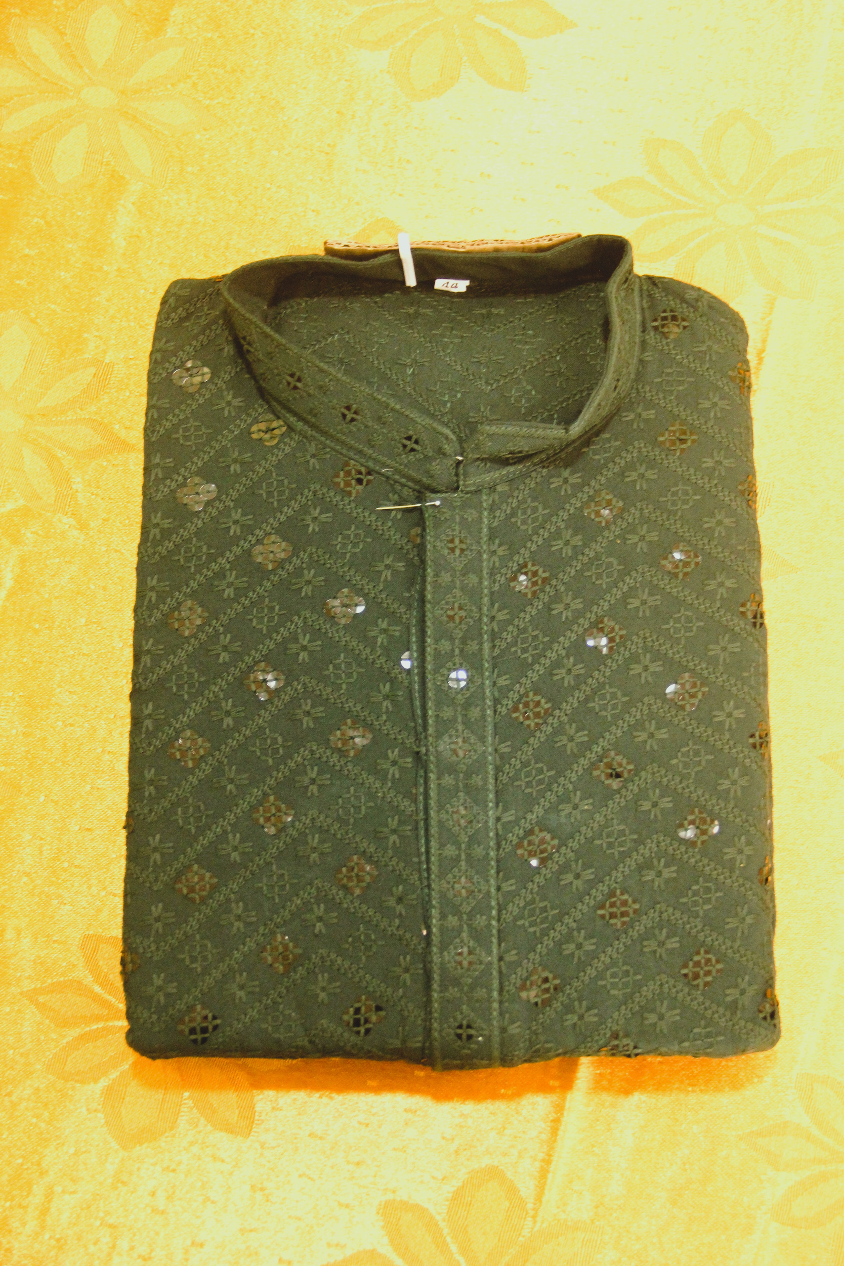 Ethnic Sequence Cotton Kurta - Green
