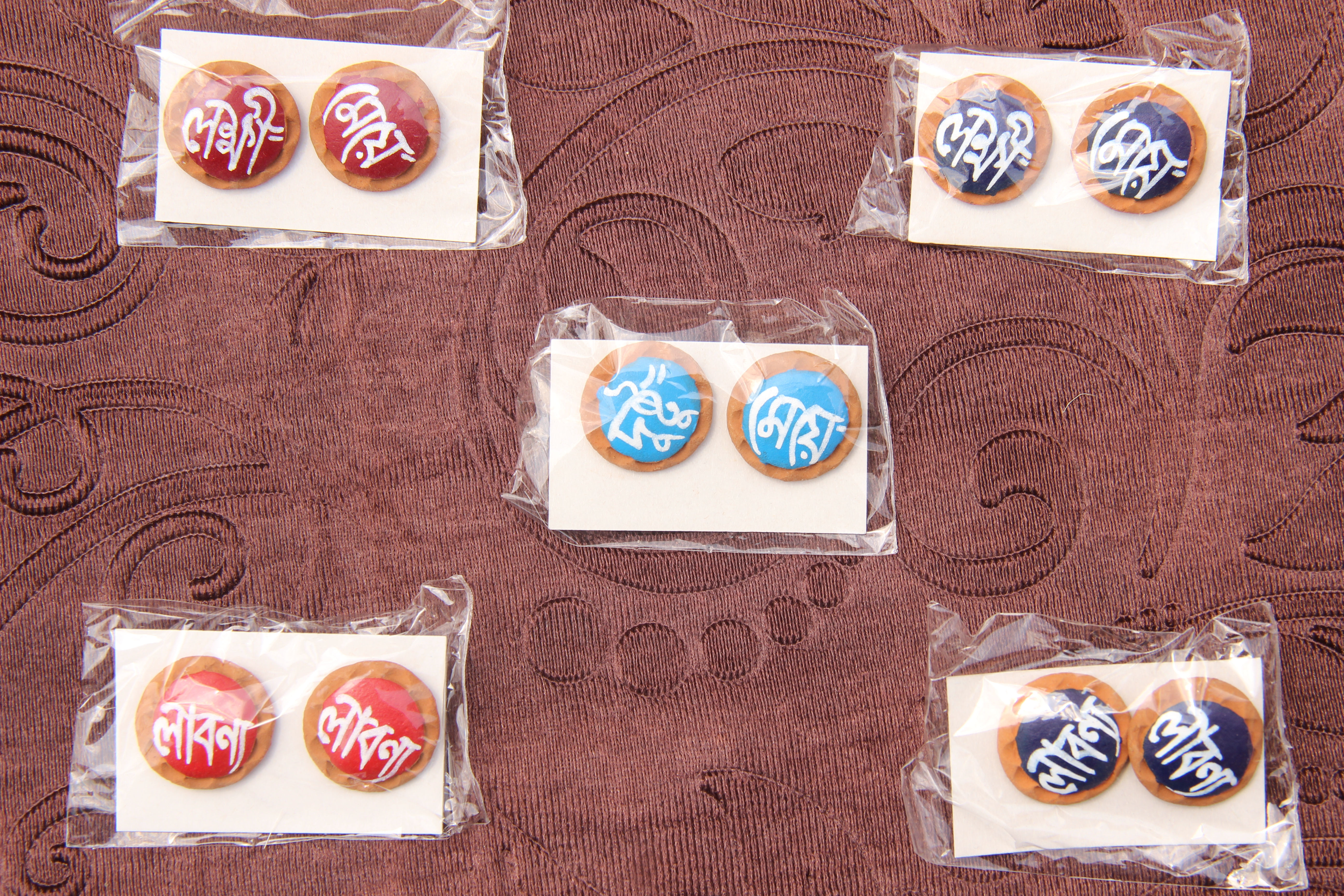 Terracotta Stud Ear-Rings-Written Design