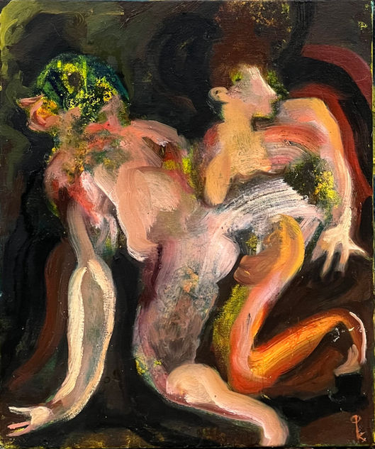 By Pushka artist, contemporary oil painting, Inner Glow, Oil on Canvas, 50 x 40cm, 2026