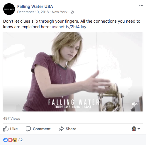 USA Network: Social calendars for Falling Water and Eyewitness, written and built entirely from show photography. (2 of 6)