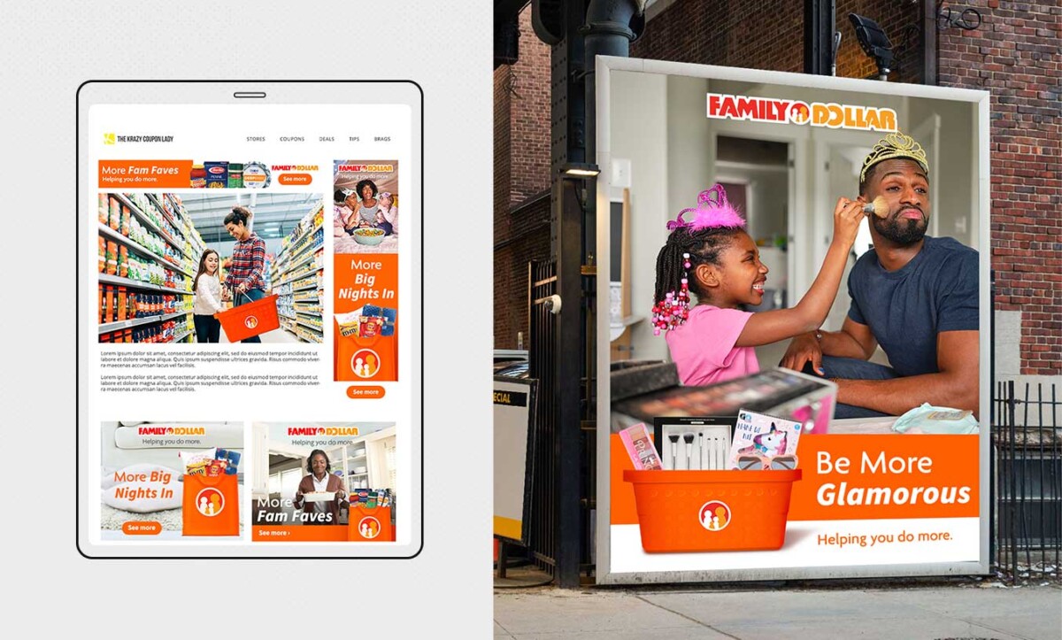 Family Dollar: A complete rebrand built around one word: MORE. Showing the country just how much more they… (1 of 3)