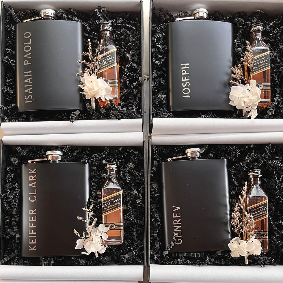 Thumbnail: Hip Flask and Mini Johnnie Walker Set