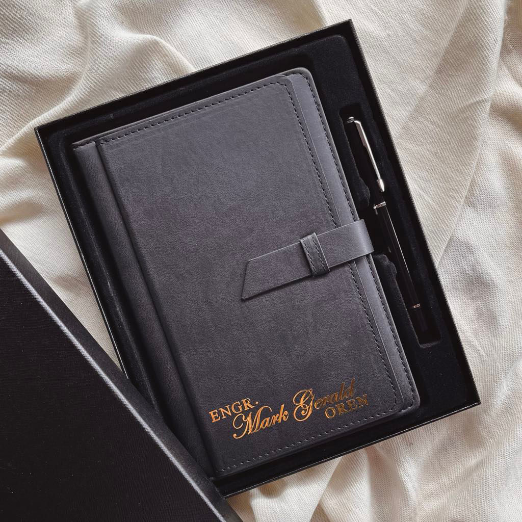 Journaling Gift Set: Black Journal Planner Notebook