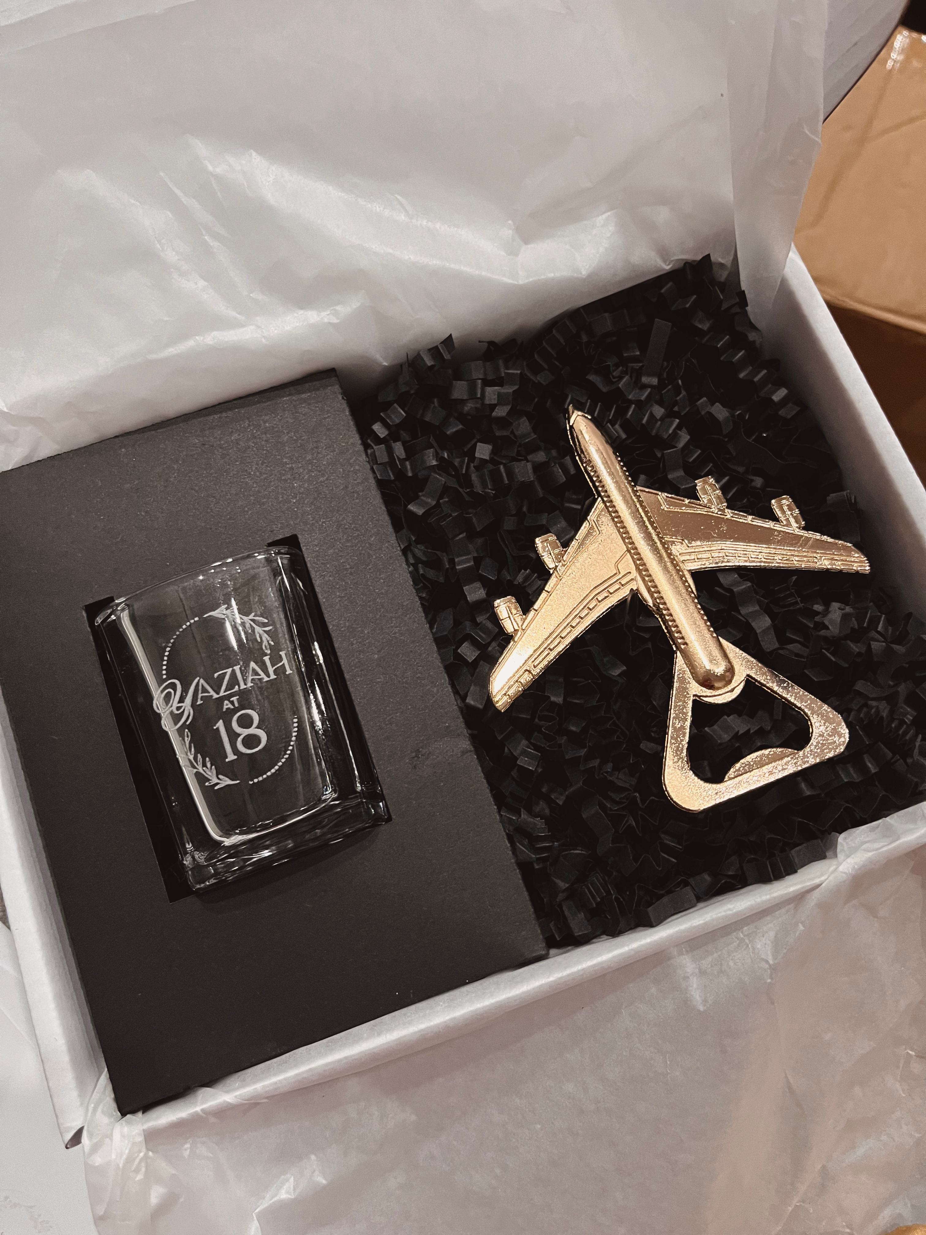 Shot Glass and Bottle Opener Set