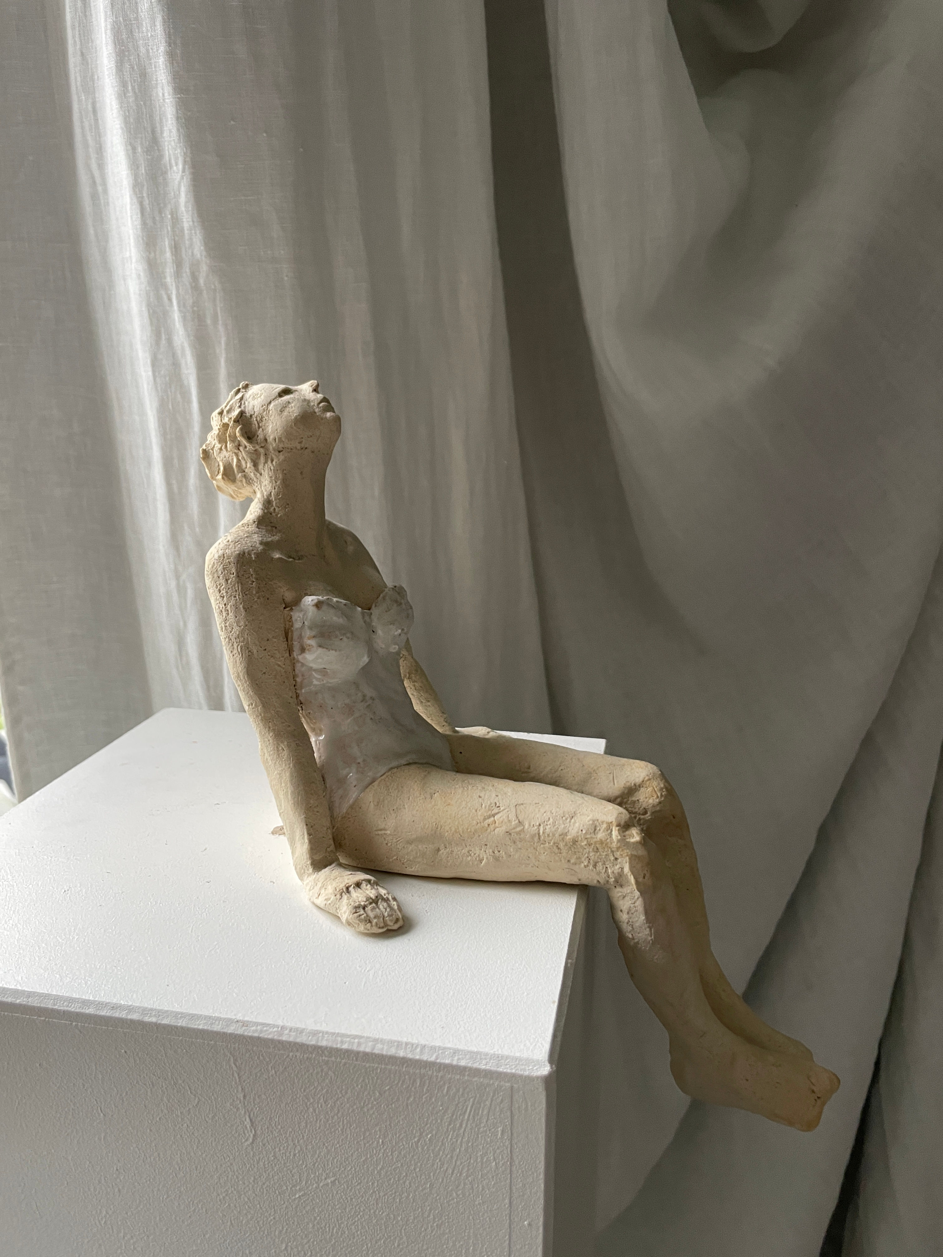 Sculpture Grès I Baigneuse « Bain de soleil »