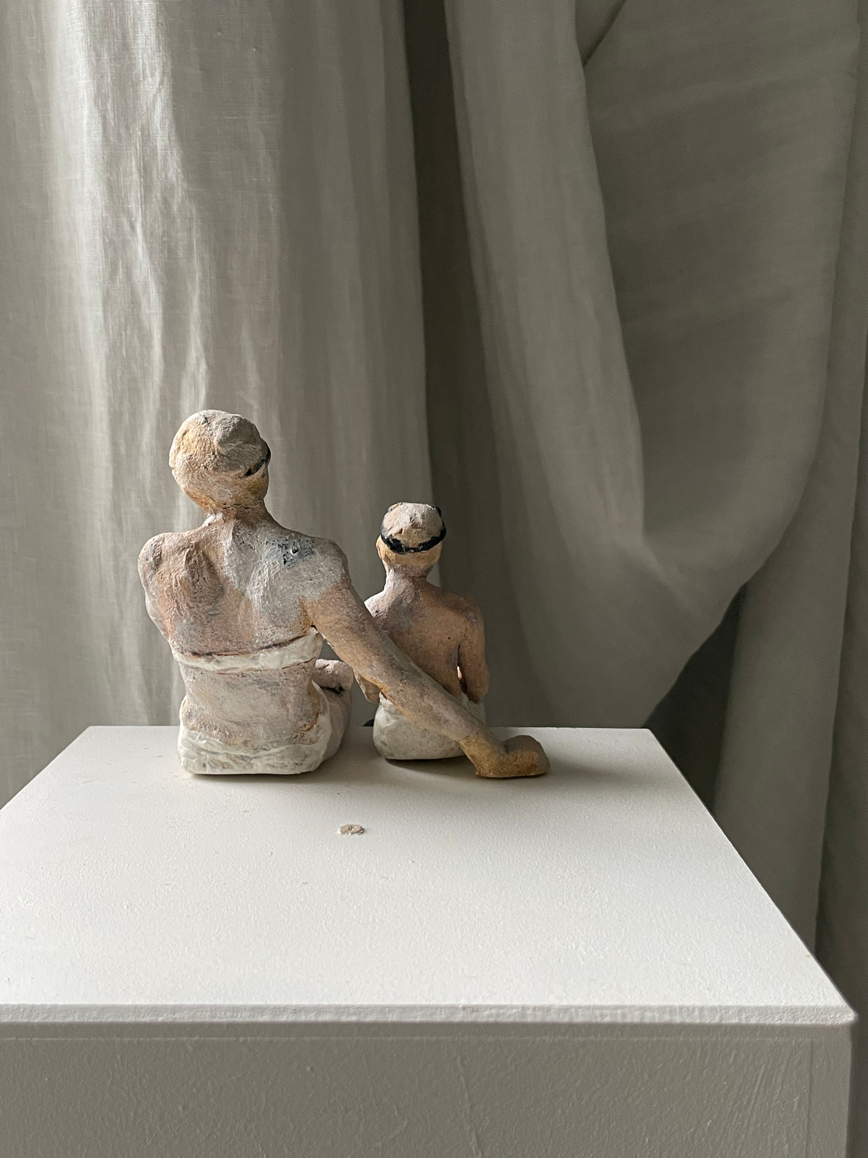 Sculpture Grès I Baigneuse et son enfant