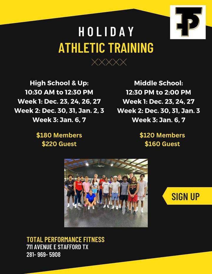 Holiday Athletic Strength and Conditioning Training Camp 