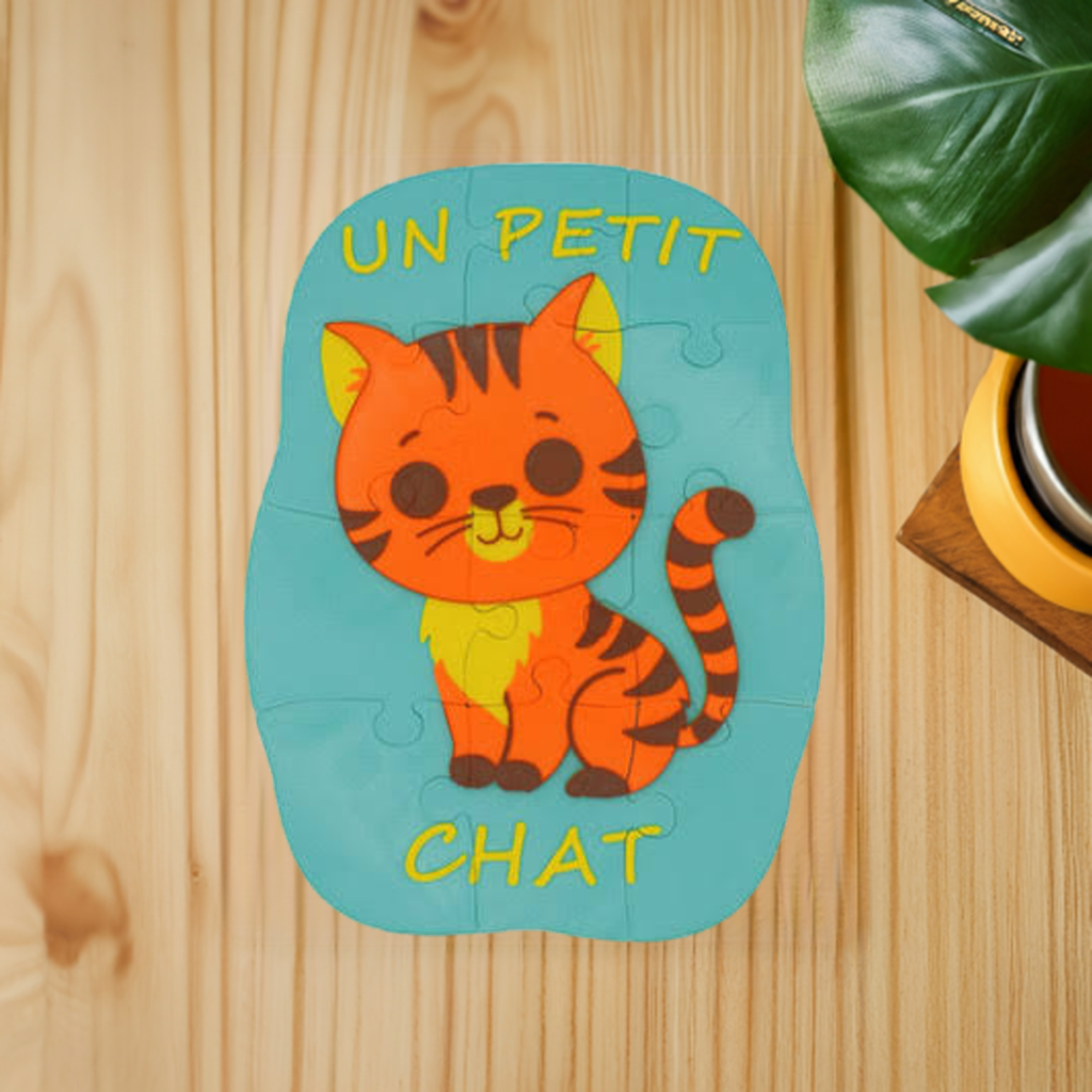 3D Printed 12 Piece Educational Cat Puzzle for Kids