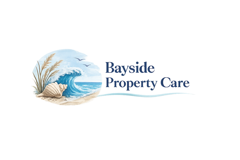 Bayside Property Management Logo of a wave at the beach