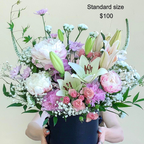 Pastel Hat Box From 100 West Row Botanica