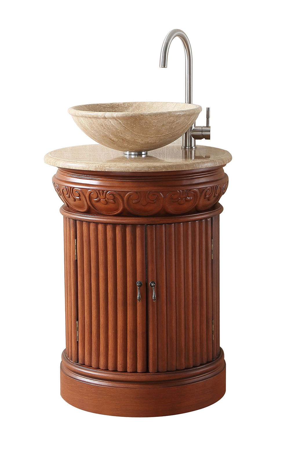 Thumbnail: 23" Edwina Single Sink Vanity with Travertine Marble Top
