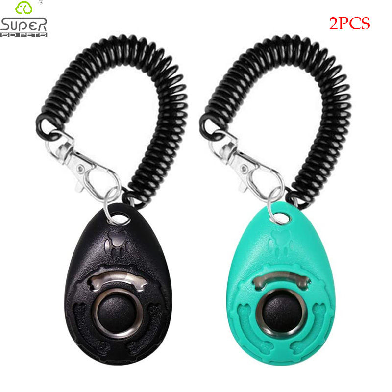 2/Pack Dog Training Clicker with Adjustable Wrist Strap Durable Lightweight Easy