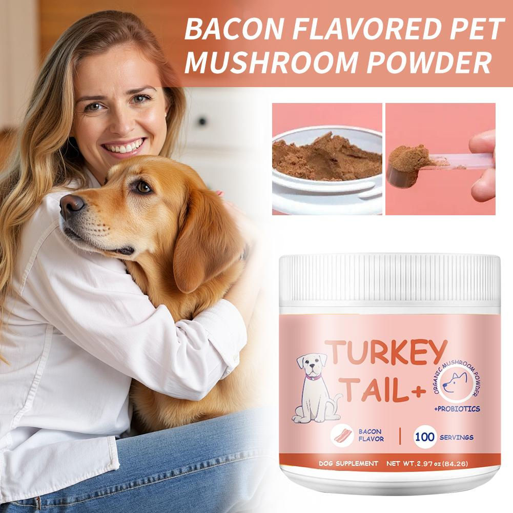 80g Bacon Flavored Pet Mushroom Powder For Healthy Intestinal Digestion Pet Care