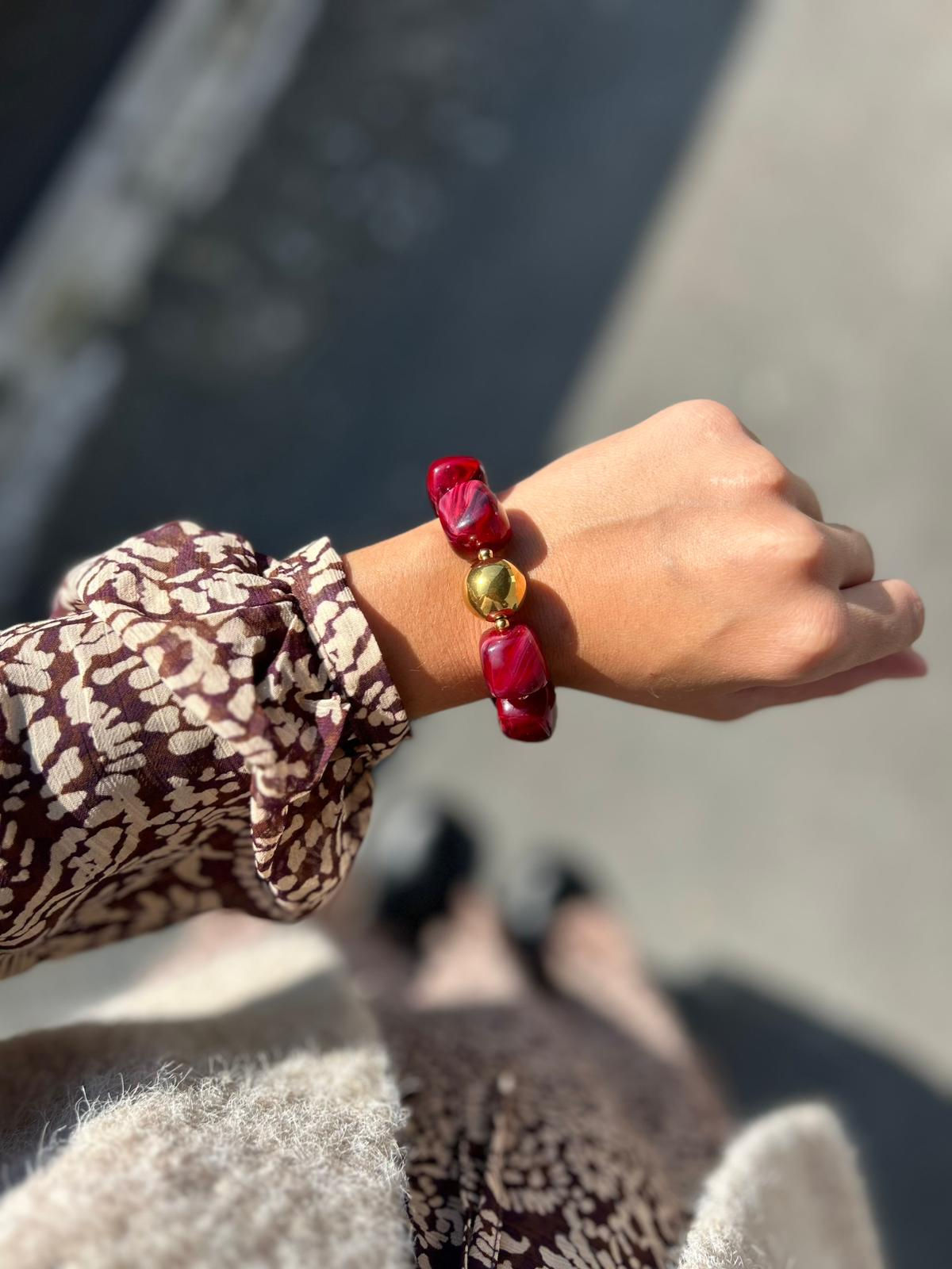 Bracelet acétate Bordeaux