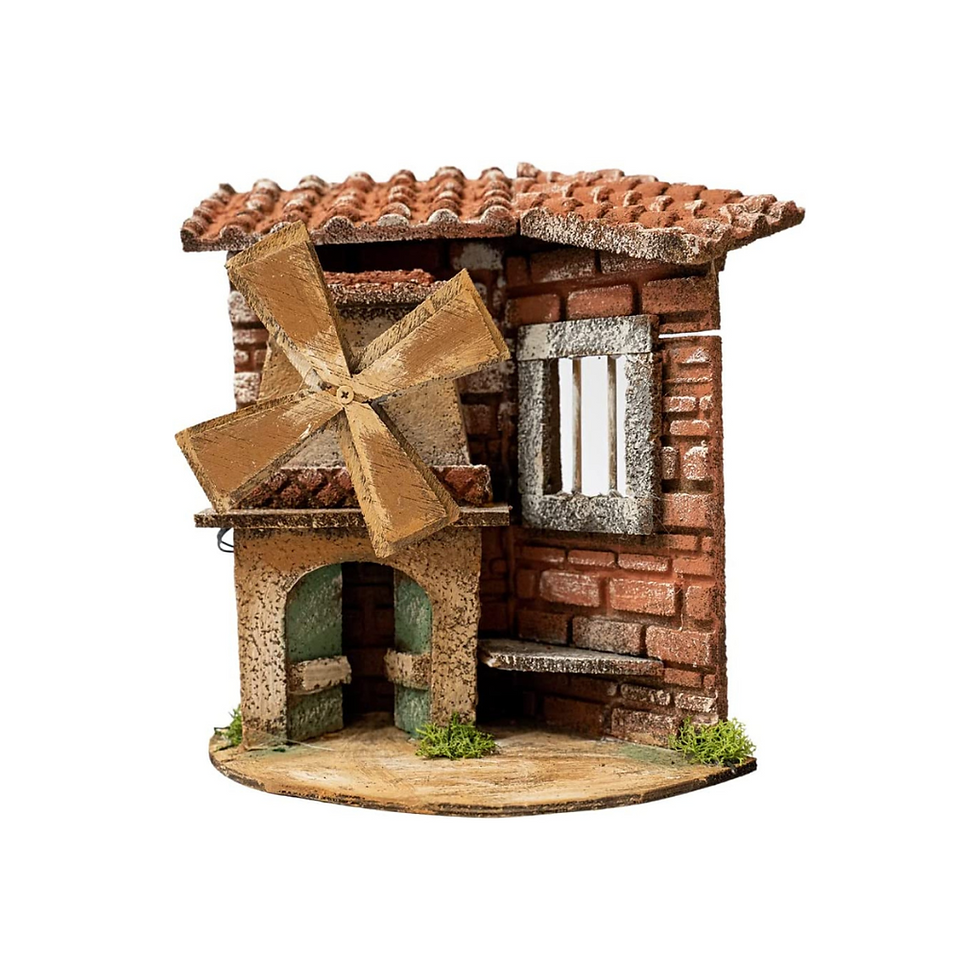Mulino a vento per presepe, completo con motorino per movimento