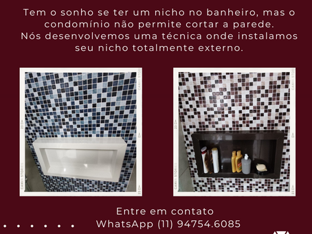 Nicho externo, sem cortar parede somente na La Martina Marmoraria