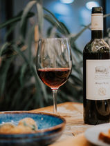 red wine on the table in Cornwall