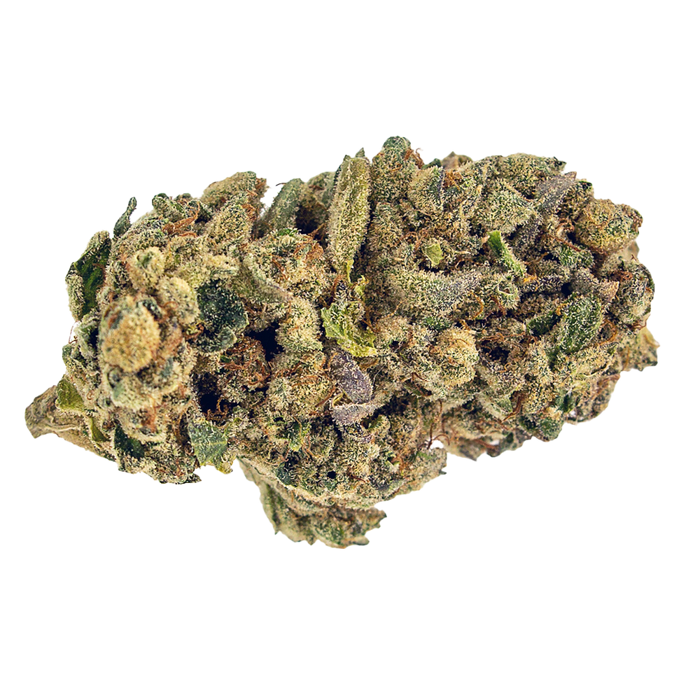 Close-up of Rollozz strain, a hybrid cannabis bud with vibrant hues of light green, orange, and yellow, frosted in thick trichome crystals. Known for its relaxing and blissful effects, the Rollozz strain offers relief from chronic pain and anxiety with a nutty, earthy flavor profile.