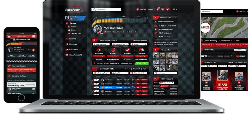 Example of RaceFacer screens