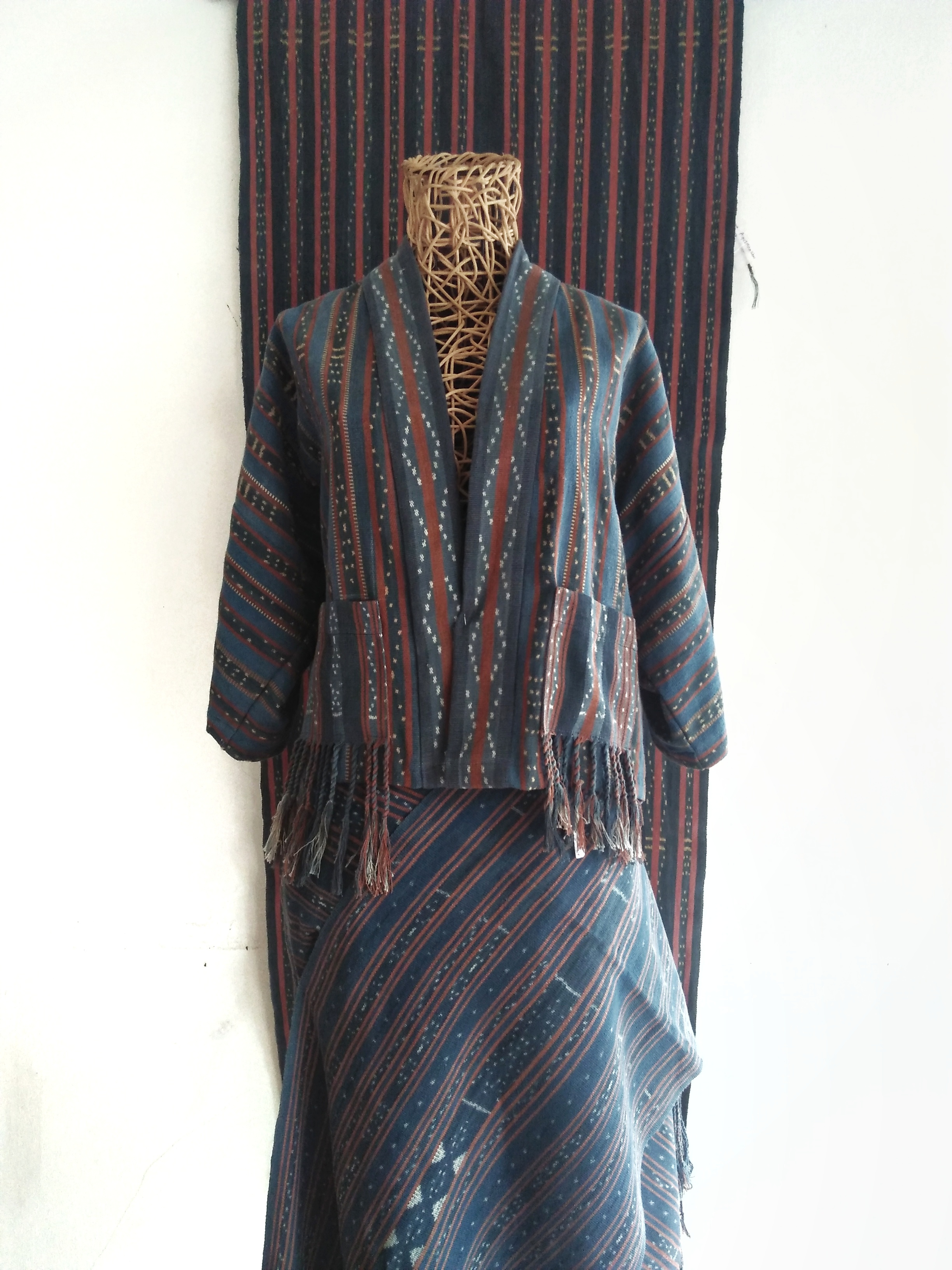 Ikat Woven Short Blazer